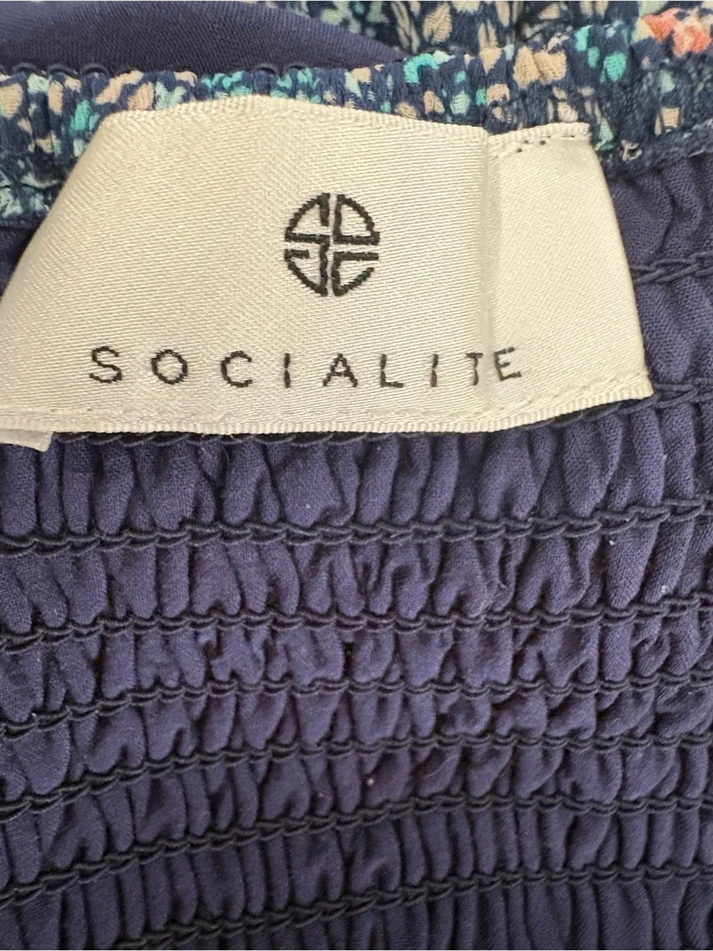 Socialite Blue Floral Button-Front Ruffle Romper Size 8